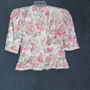 Vintage Nah Nah Jonathan Tait Jacket Cream Floral Victorian Romantic Retro 9/10